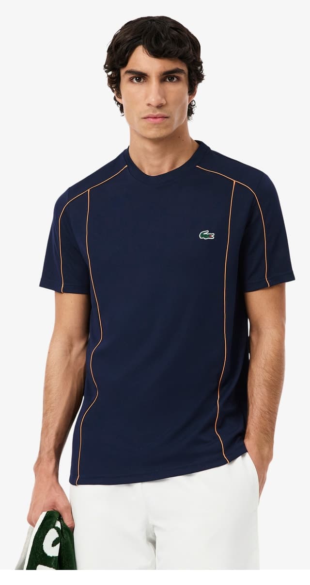 تیشرت مردانه Lacoste SPORT یقه گرد فیت معمولی چاپدار سرمهای تیشرت مردانه Lacoste SPORT یقه گرد فیت معمولی چاپدار سرمهای