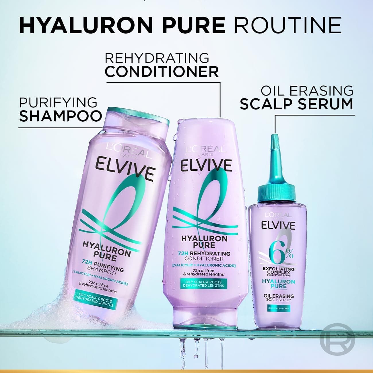 شامپو L'Oreal Paris Elvive Hyaluron Pure برای پوست سر چرب 600ml شامپو L'Oreal Paris Elvive Hyaluron Pure برای پوست سر چرب 600ml
