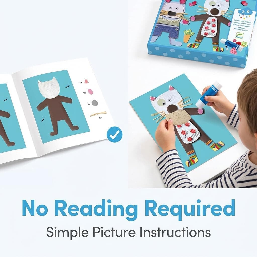 کاردستی کلاژ کاغذی Djeco Collages For Little Ones کاردستی کلاژ کاغذی Djeco Collages For Little Ones