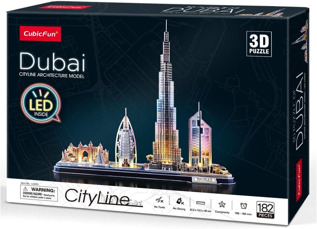 پازل سهبعدی CubicFun City Line - Dubai با چراغ LED مدل CUB/L523h پازل سهبعدی CubicFun City Line - Dubai با چراغ LED مدل CUB/L523h