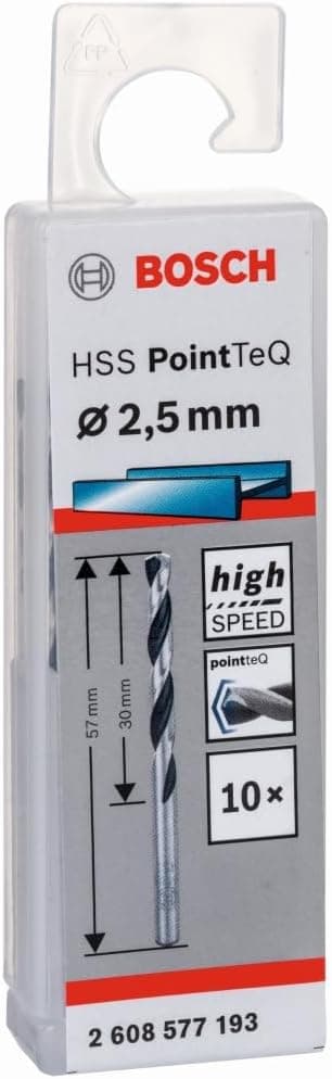 مته فلزی BOSCH اچاساس PointTeQ مطابق DIN 338 سایز 2,5 X 30 57 mm مدل 2608577193 مته فلزی BOSCH اچاساس PointTeQ مطابق DIN 338 سایز 2,5 X 30 57 mm مدل 2608577193