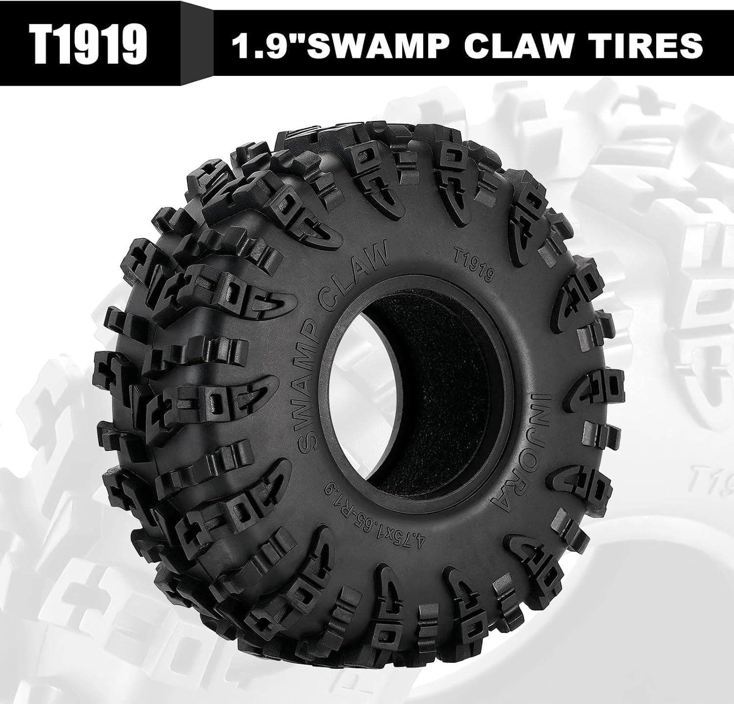 لاستیک خودرو کنترلی آفرود INJORA مدل 1.9 S5 Swamp Claw مناسب FCX10 لاستیک خودرو کنترلی آفرود INJORA مدل 1.9 S5 Swamp Claw مناسب FCX10
