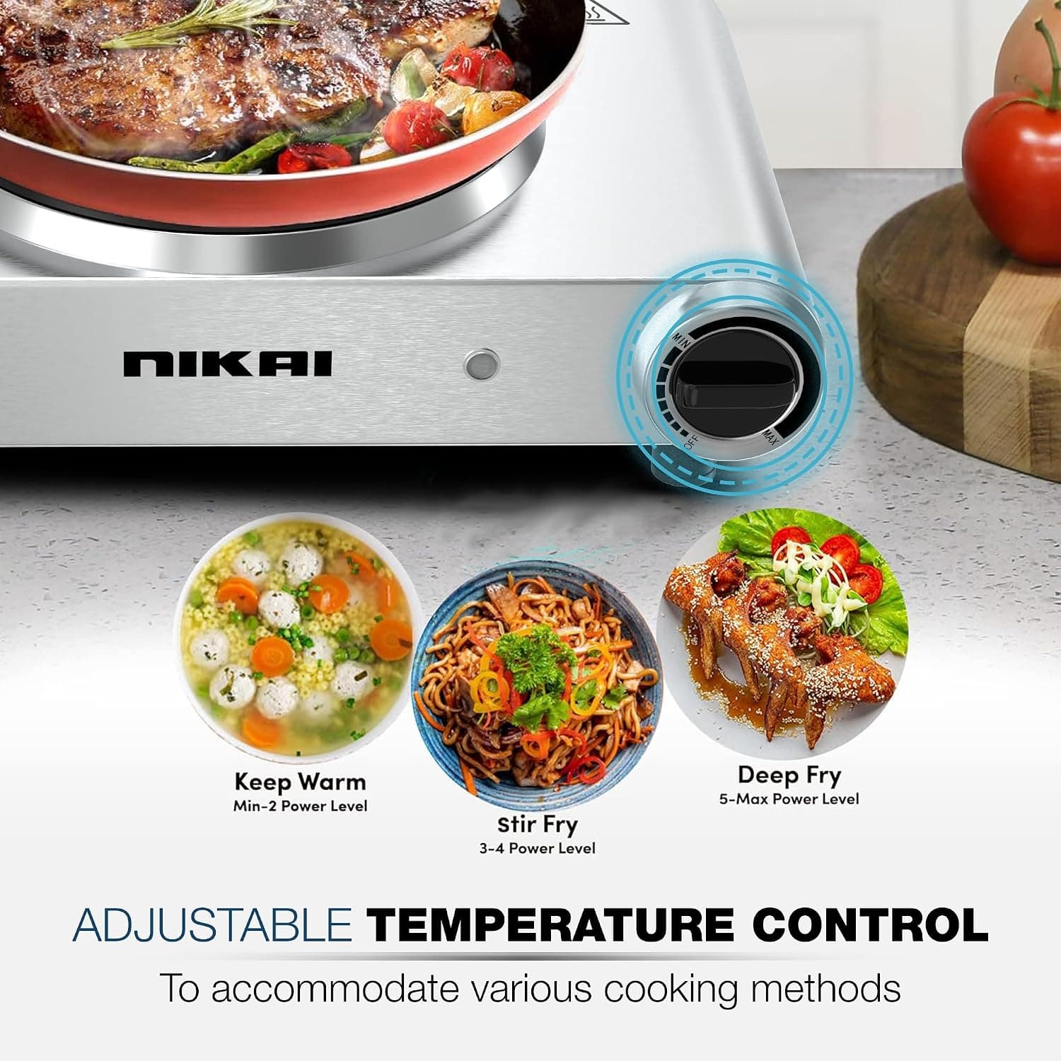 اجاق برقی Nikai تکشعله 1500W با ترموستات مدل NKTOE4N2 اجاق برقی Nikai تکشعله 1500W با ترموستات مدل NKTOE4N2