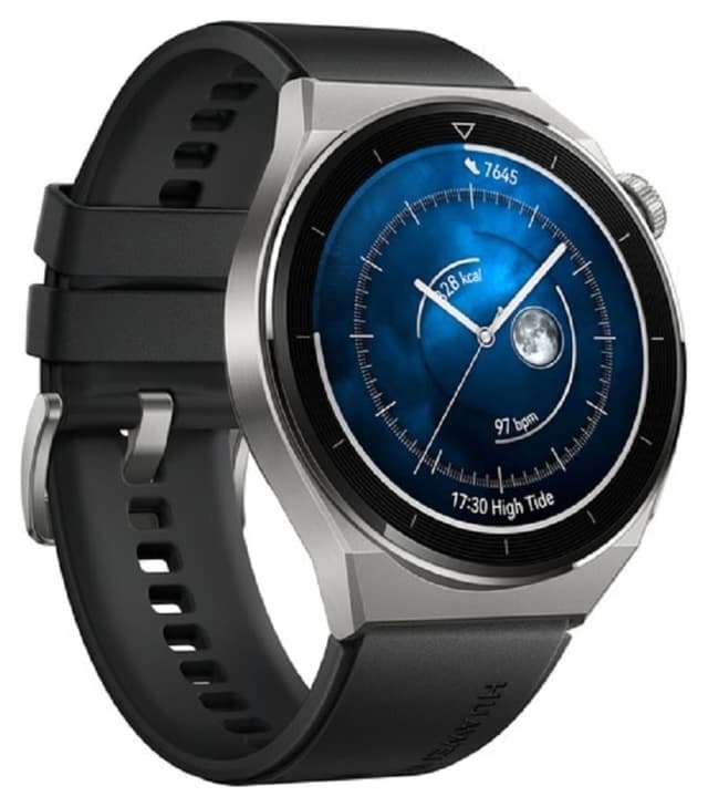 ساعت هوشمند Huawei مدل Watch GT3 Pro 46mm بدنه تیتانیوم بند سیلیکونی مشکی ساعت هوشمند Huawei مدل Watch GT3 Pro 46mm بدنه تیتانیوم بند سیلیکونی مشکی