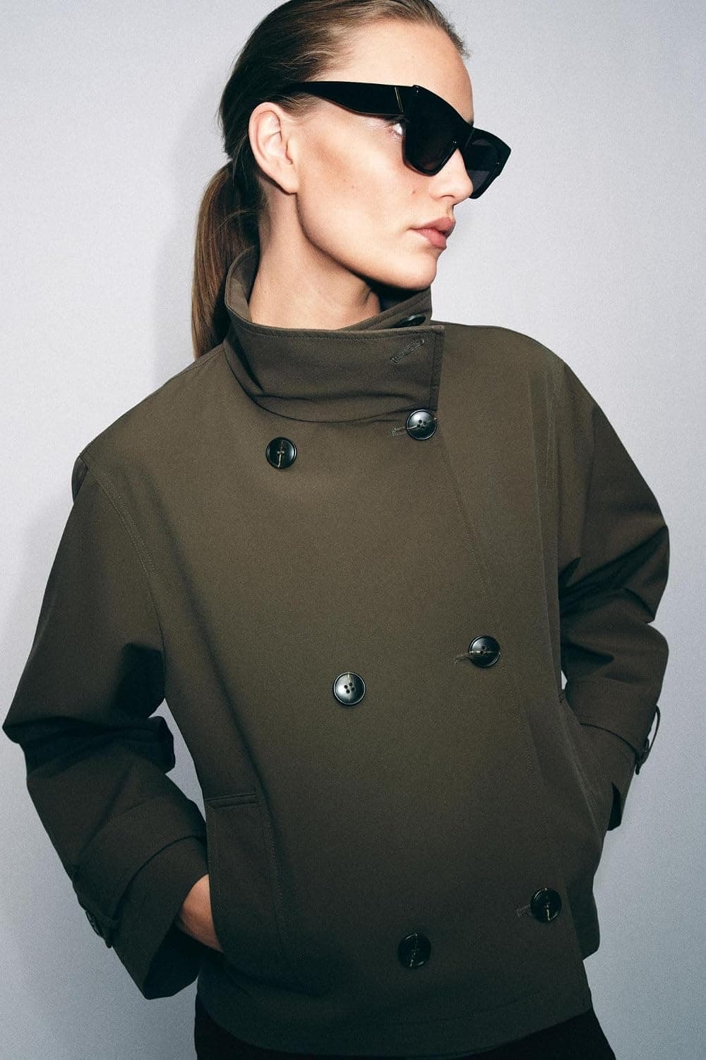 ترنچ کت مردانه Zara کوتاه دوبل ترنچ کت مردانه Zara کوتاه دوبل
