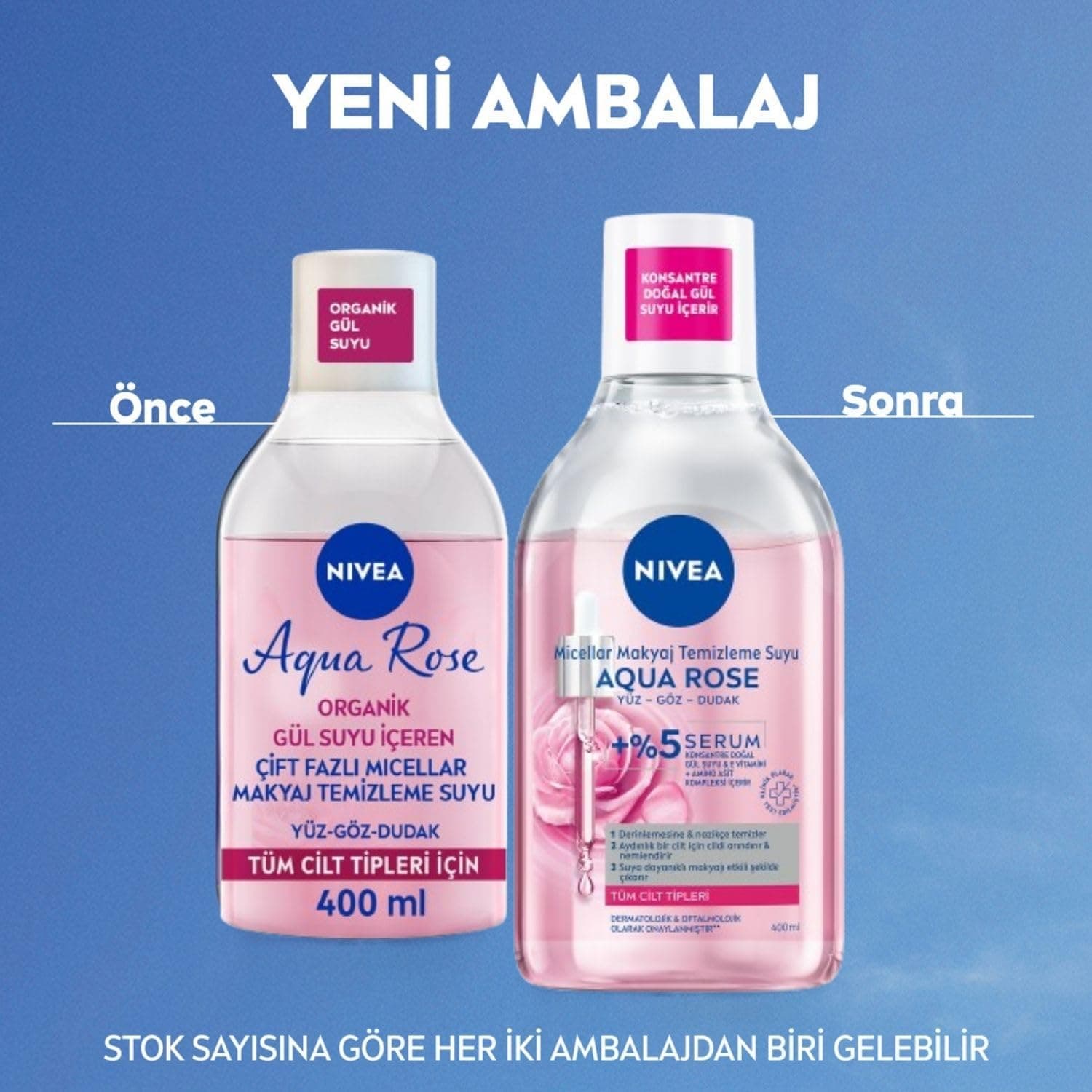 پاککننده میسلار دوفاز آرایش NIVEA Aqua Rose با گل رز و سرم 400ml پاککننده میسلار دوفاز آرایش NIVEA Aqua Rose با گل رز و سرم 400ml