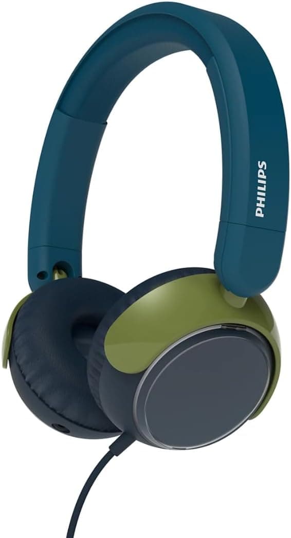 هدفون سیمی بچگانه Philips روی گوش با میکروفون محدودیت صدا 85dB فیروزهای هدفون سیمی بچگانه Philips روی گوش با میکروفون محدودیت صدا 85dB فیروزهای
