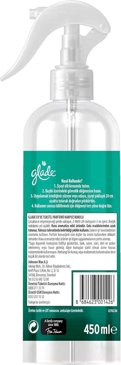 عطر خانه و منسوجات Glade رایحه هندوانه 450ml عطر خانه و منسوجات Glade رایحه هندوانه 450ml