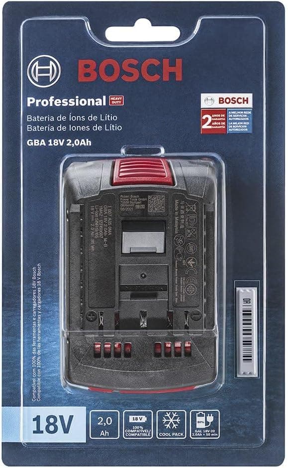 باتری Bosch Professional Li-Ion 18 Volt 2,0 Ah مدل GBA باتری Bosch Professional Li-Ion 18 Volt 2,0 Ah مدل GBA