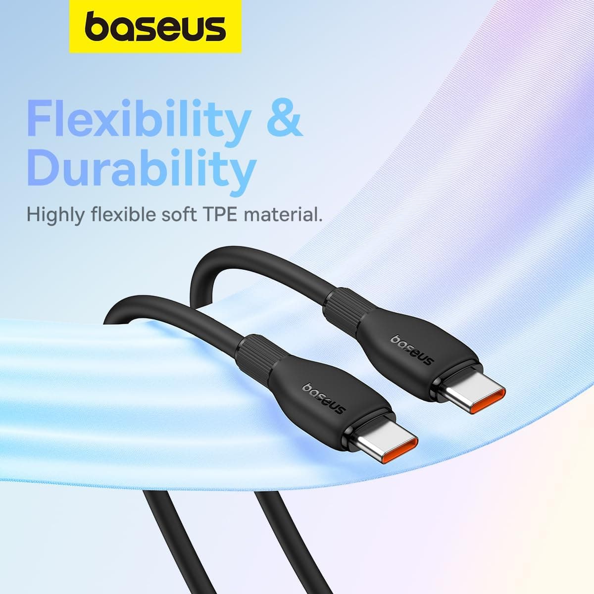 کابل Type-C به Type-C Baseus Pudding با قابلیت شارژ سریع 100W، 1.2 متر، مشکی کابل Type-C به Type-C Baseus Pudding با قابلیت شارژ سریع 100W، 1.2 متر، مشکی