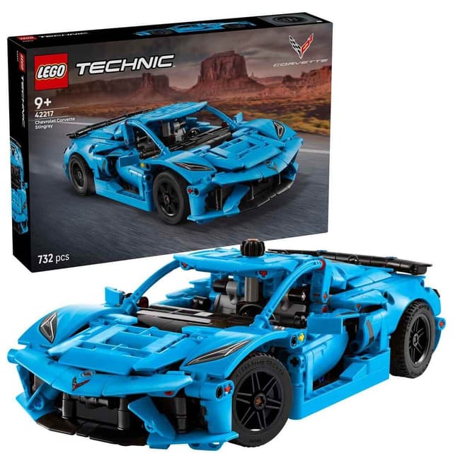 لگو 42217 Technic Chevrolet Corvette Stingray آبی لگو 42217 Technic Chevrolet Corvette Stingray آبی