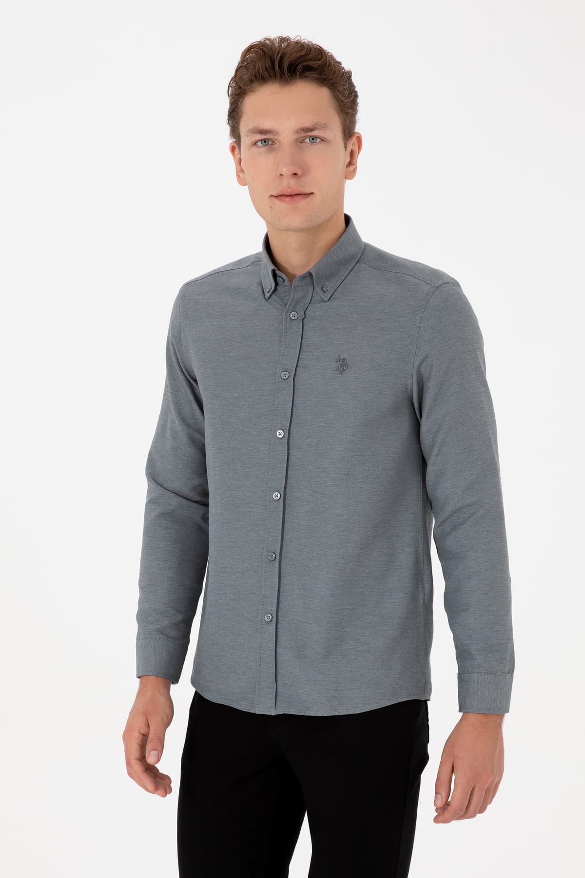 پیراهن مردانه U.S. Polo Assn. آستینبلند ساده زغالی مدل 50316723-VR006 پیراهن مردانه U.S. Polo Assn. آستینبلند ساده زغالی مدل 50316723-VR006