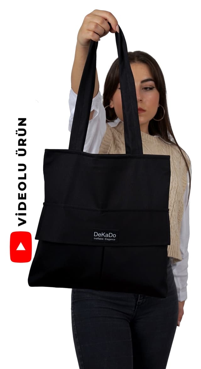 کیف دستی و دوشی زنانه dekado مشکی زیپدار پارچهای سایز 35x35 کیف دستی و دوشی زنانه dekado مشکی زیپدار پارچهای سایز 35x35