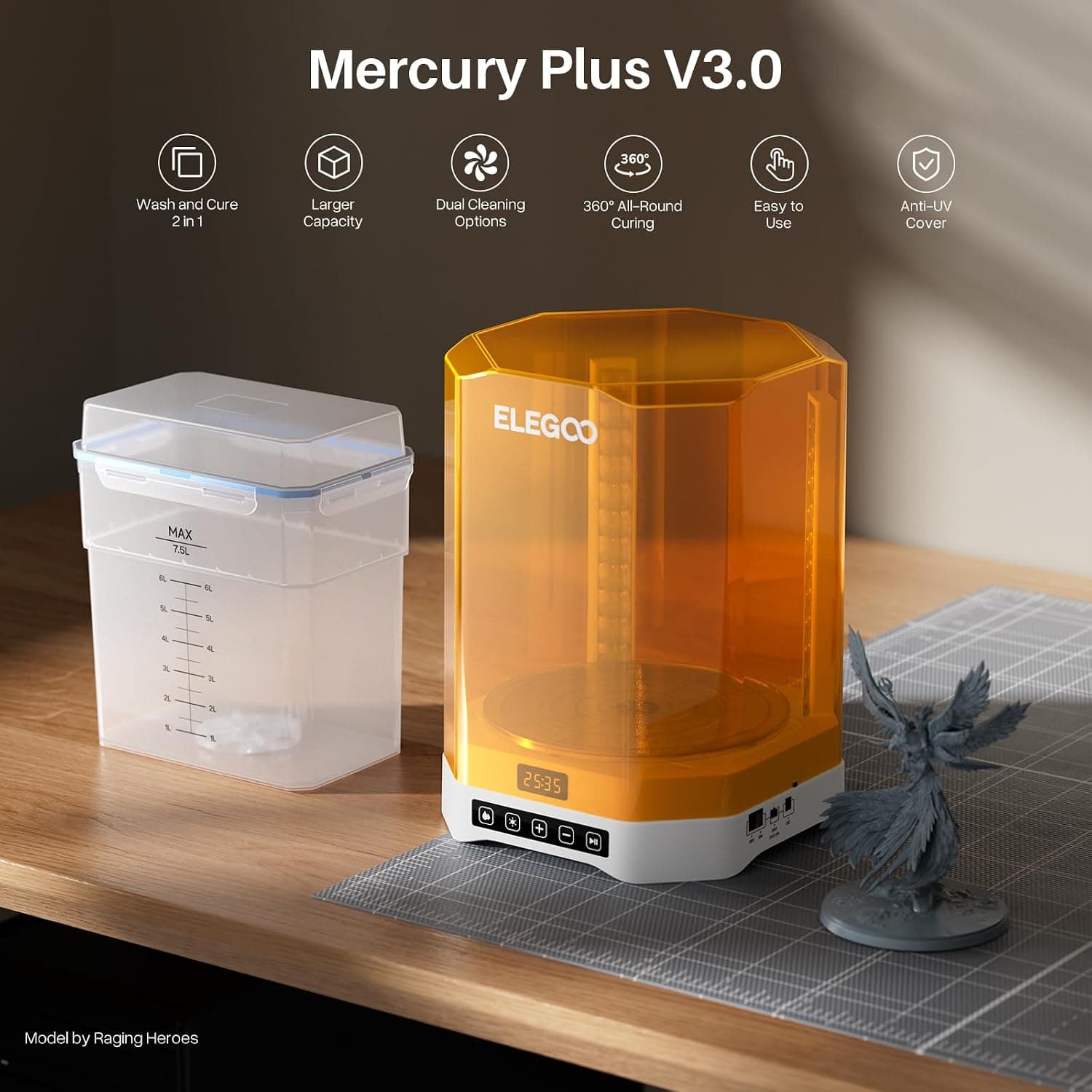 ایستگاه شستشو و پخت ELEGOO مدل Mercury Plus V3.0 با ظرفیت بزرگ 7.5 L ایستگاه شستشو و پخت ELEGOO مدل Mercury Plus V3.0 با ظرفیت بزرگ 7.5 L