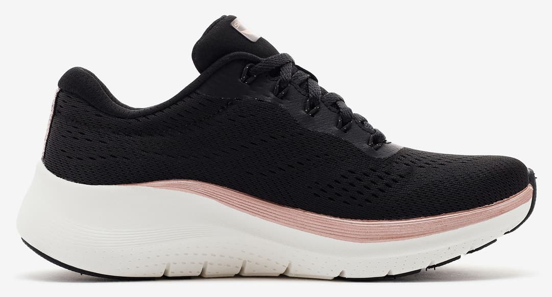 کفش ورزشی زنانه Skechers ARCH FIT 2.0 GLOW THE DISTANCE مشکی صورتی طلایی مدل 150067 BKRG کفش ورزشی زنانه Skechers ARCH FIT 2.0 GLOW THE DISTANCE مشکی صورتی طلایی مدل 150067 BKRG