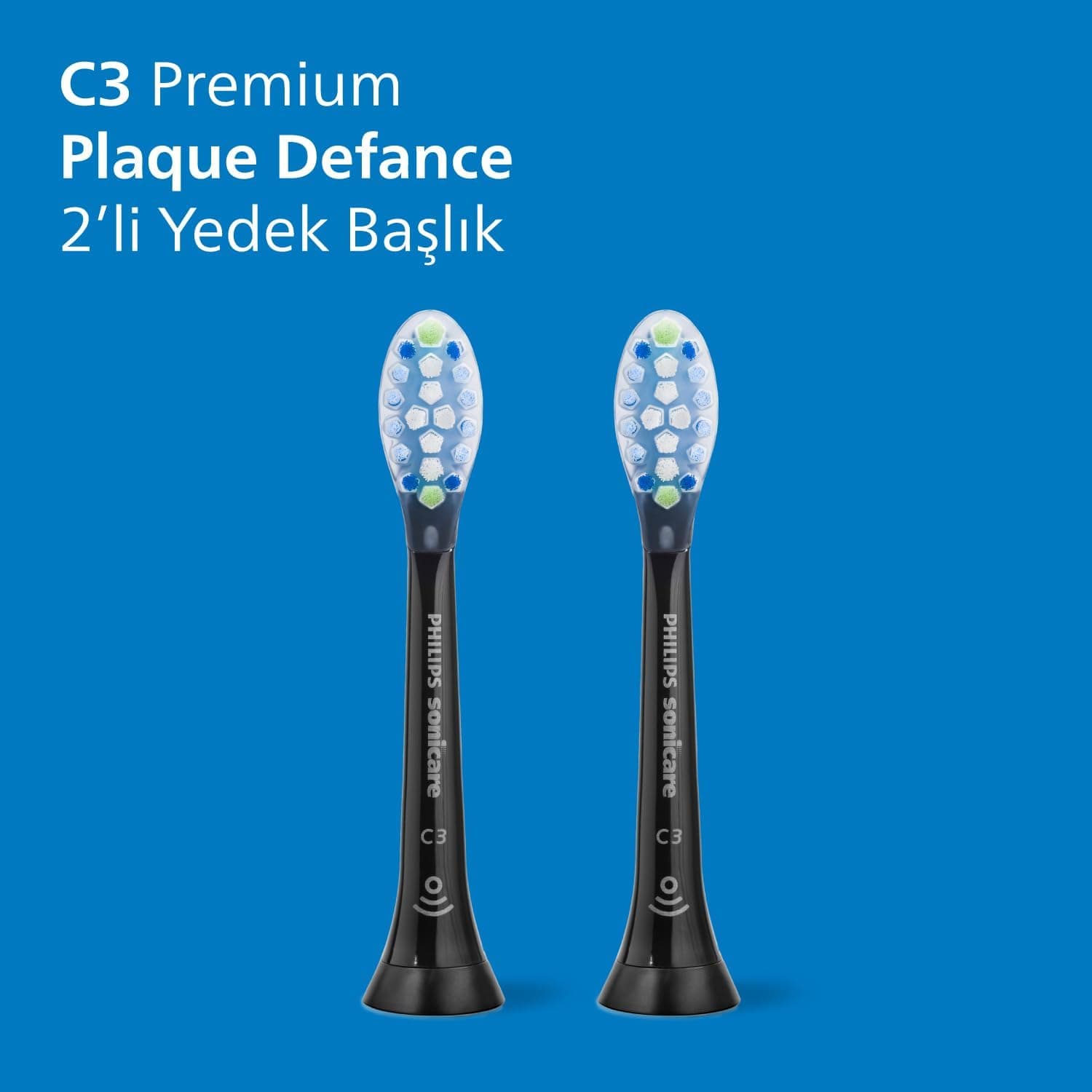 سر مسواک یدکی Philips Sonicare C3 Plaque Defence مشکی بسته 2 عددی مدل HX9042/88 سر مسواک یدکی Philips Sonicare C3 Plaque Defence مشکی بسته 2 عددی مدل HX9042/88
