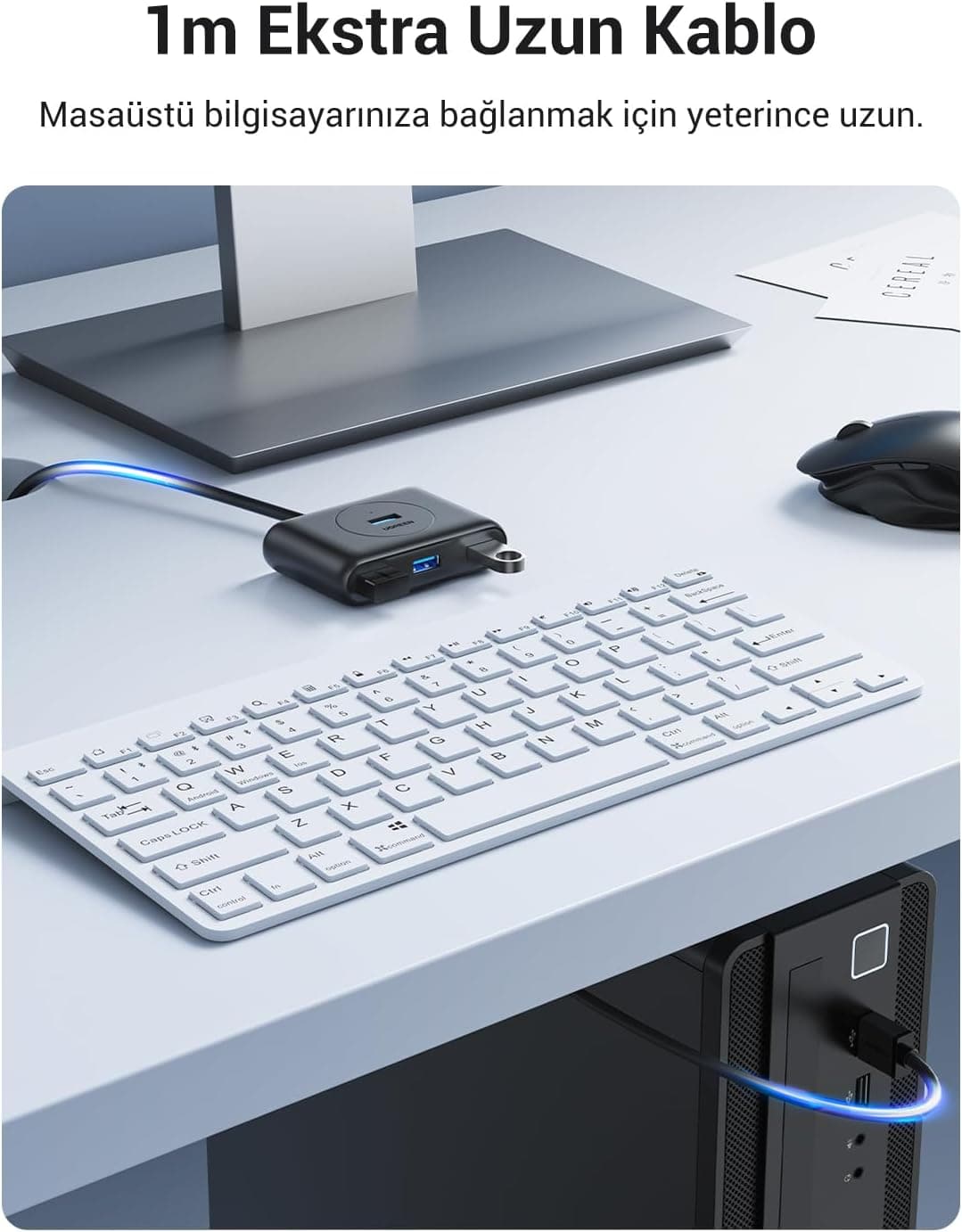 هاب 4 پورته USB 3.0 UGREEN مشکی 50 CM هاب 4 پورته USB 3.0 UGREEN مشکی 50 CM
