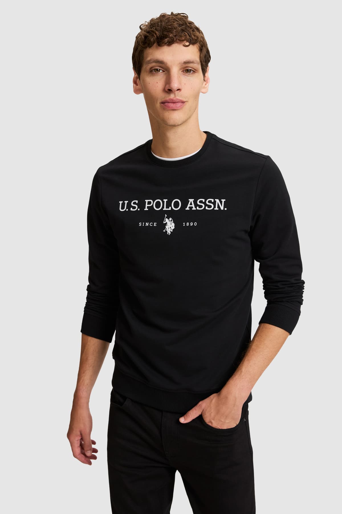 سوئیشرت مردانه U.S. Polo Assn. مشکی بیسیک مدل 50333273-VR046 سوئیشرت مردانه U.S. Polo Assn. مشکی بیسیک مدل 50333273-VR046