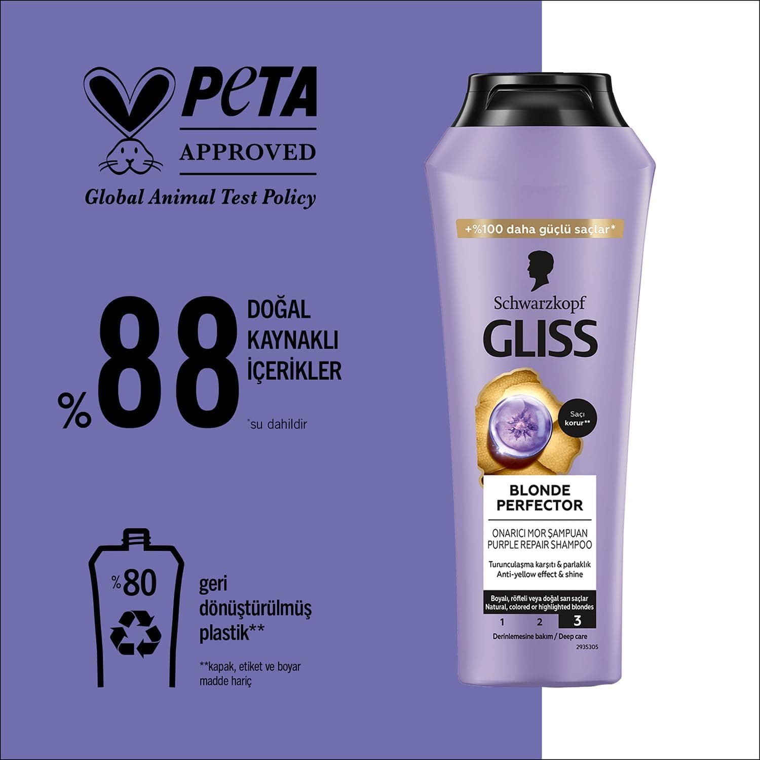 شامپو Gliss Blonde Perfector ضد زردی ترمیمکننده پپتید و توت آبی 250ml شامپو Gliss Blonde Perfector ضد زردی ترمیمکننده پپتید و توت آبی 250ml
