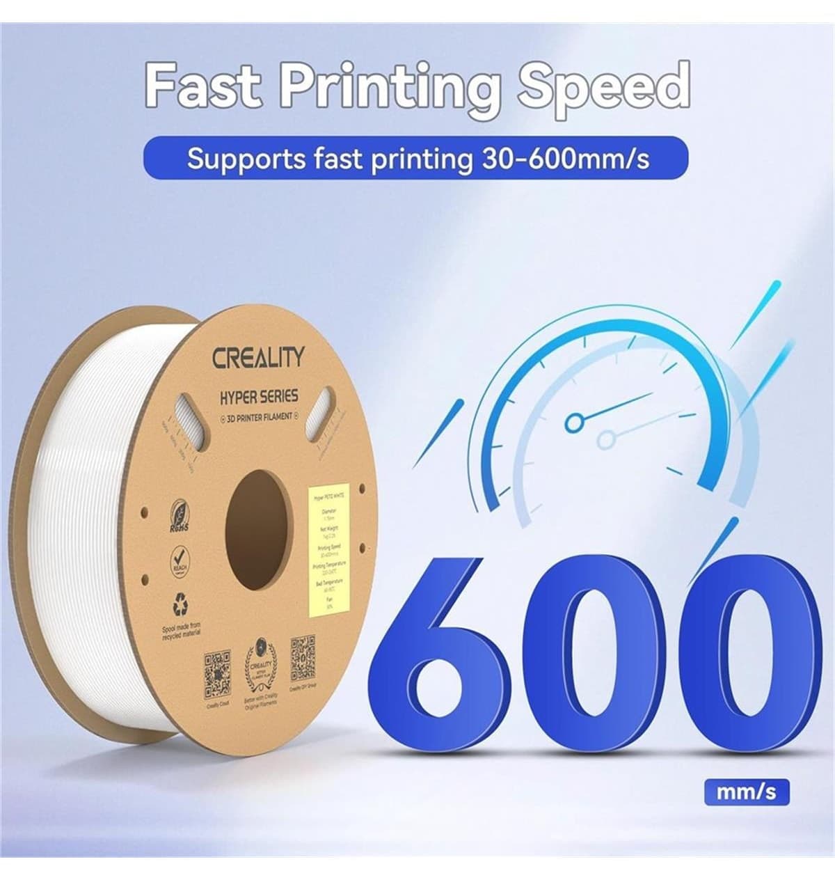 فیلامنت PETG Creality Hyper سفید 1.75mm 1Kg فیلامنت PETG Creality Hyper سفید 1.75mm 1Kg