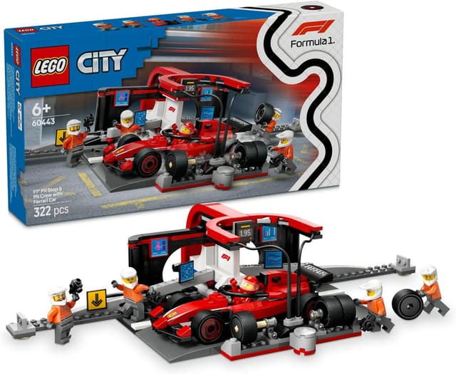 لگو 60443 City ماشین Ferrari F1 و تیم پیت استاپ لگو 60443 City ماشین Ferrari F1 و تیم پیت استاپ