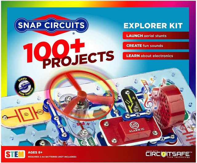 کیت آموزشی الکترونیک Snap Circuits Jr. مدل SC-100 برای کودکان 8 سال به بالا کیت آموزشی الکترونیک Snap Circuits Jr. مدل SC-100 برای کودکان 8 سال به بالا
