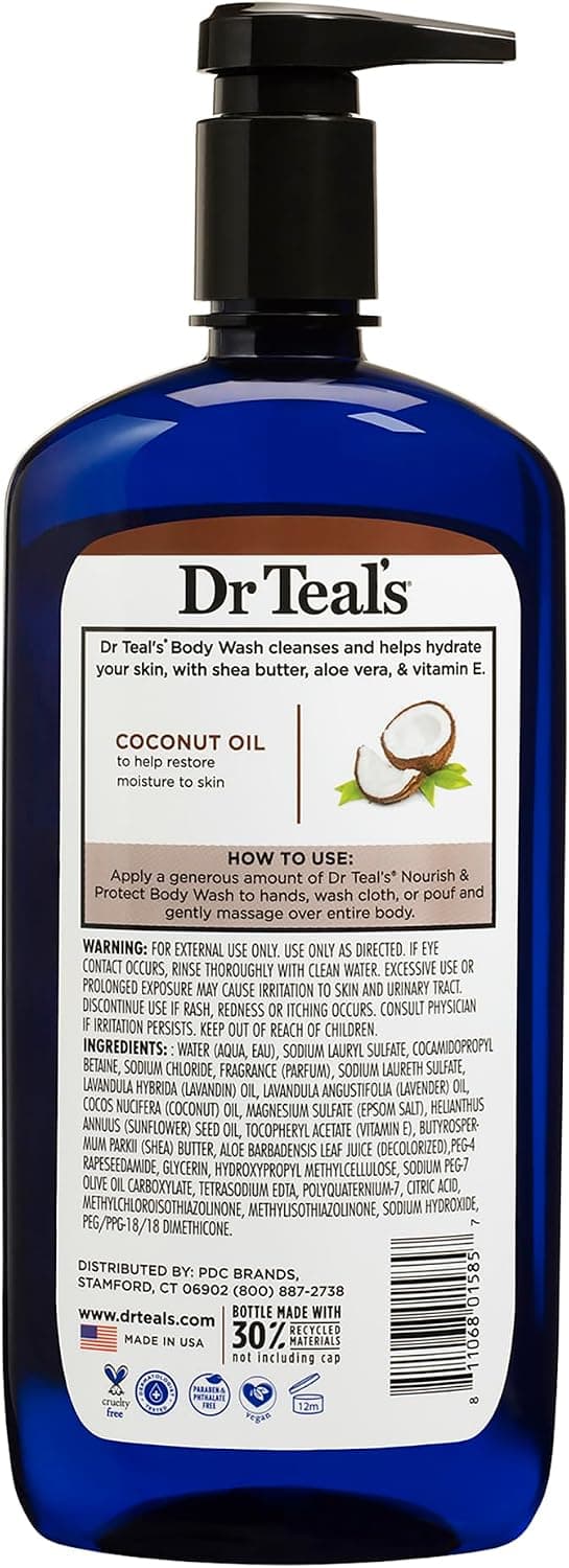 شامپو بدن Dr Teal's نمک اپسوم با روغن نارگیل 710ml شامپو بدن Dr Teal's نمک اپسوم با روغن نارگیل 710ml