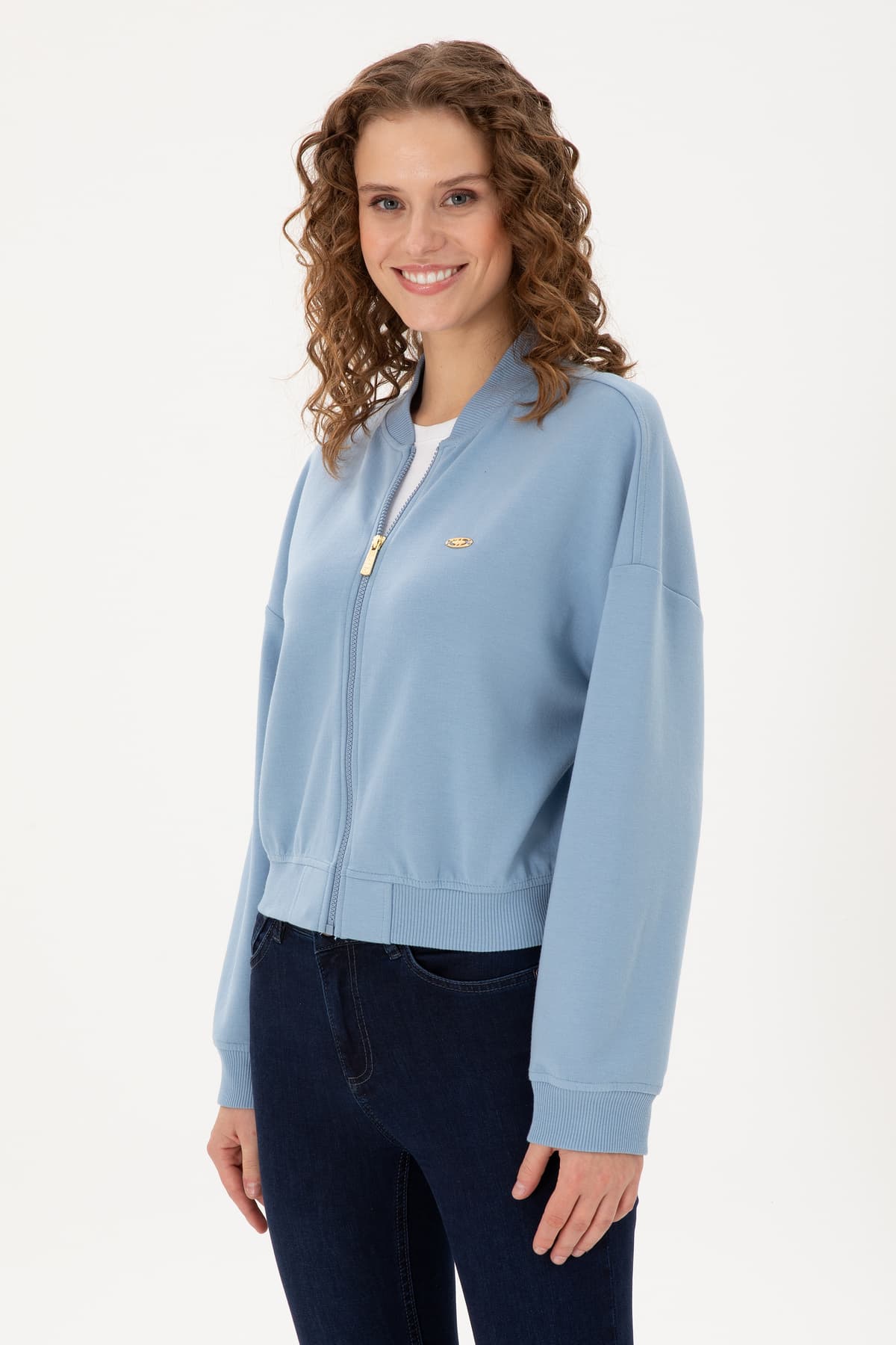 سوئیشرت زنانه U.S. Polo Assn. آبی روشن یقه گرد زیپدار مدل 50299000-VR003 سوئیشرت زنانه U.S. Polo Assn. آبی روشن یقه گرد زیپدار مدل 50299000-VR003