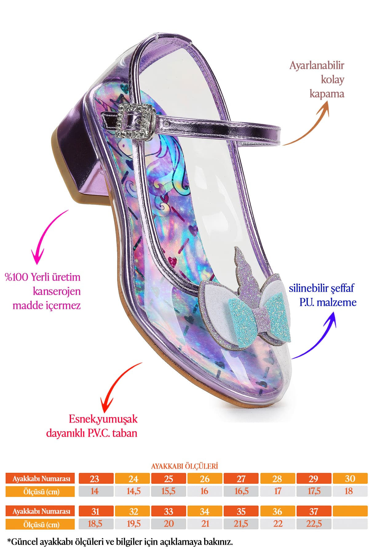 کفش مجلسی شفاف پاشنهدار دخترانه Kiko Kids مدل Rosella Unicorn کفش مجلسی شفاف پاشنهدار دخترانه Kiko Kids مدل Rosella Unicorn