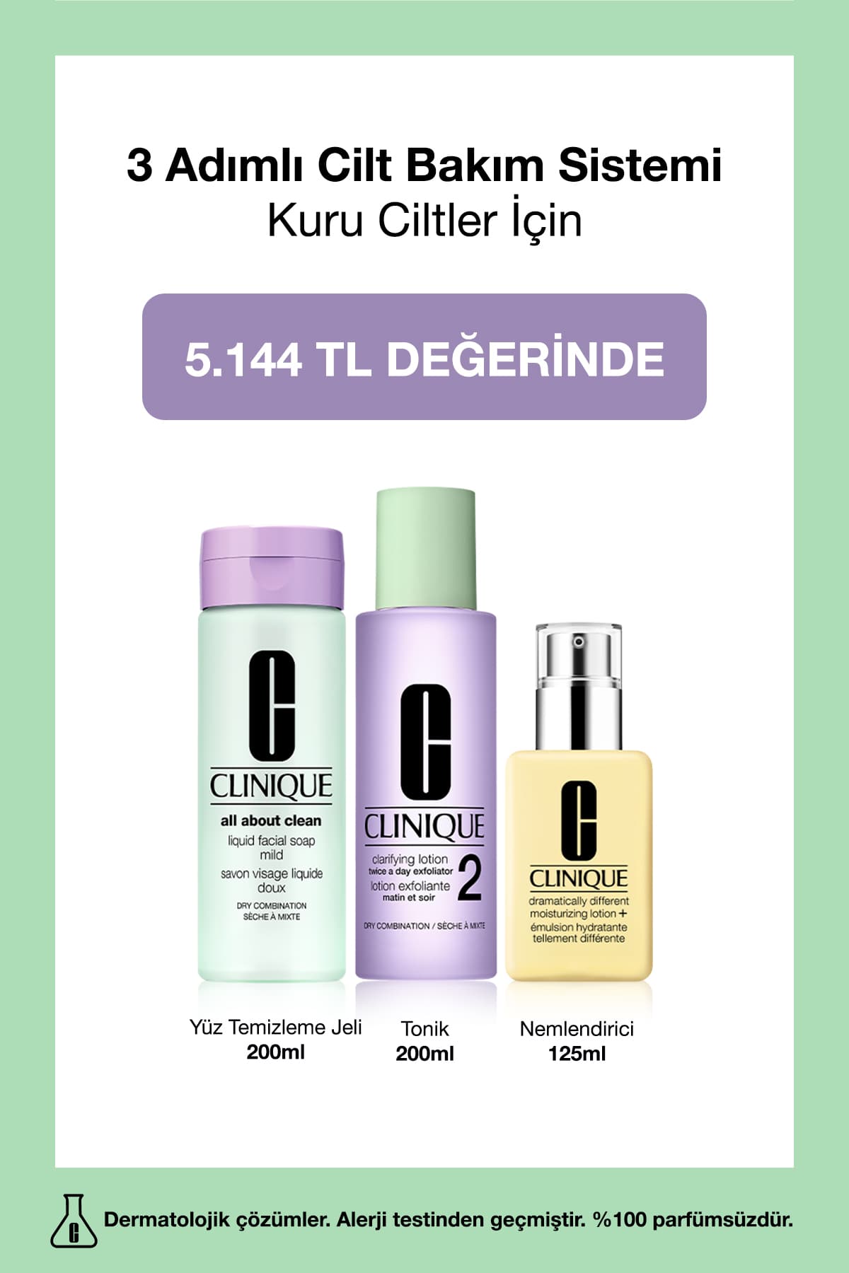 سیستم مراقبت سهمرحلهای Clinique برای پوست خشک ژل 200ml تونیک 200ml مرطوبکننده 125ml سیستم مراقبت سهمرحلهای Clinique برای پوست خشک ژل 200ml تونیک 200ml مرطوبکننده 125ml