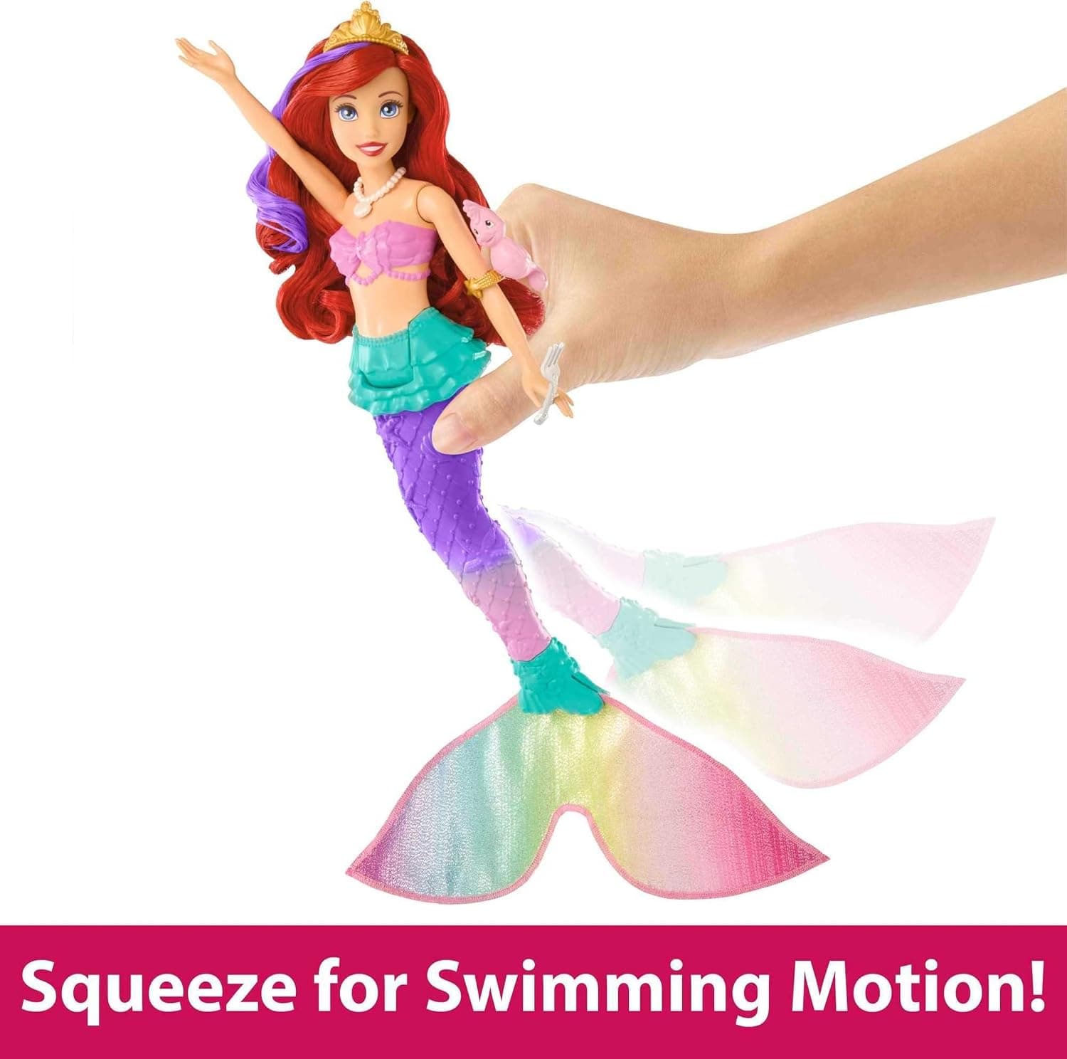 عروسک پری دریایی شناگر Ariel Mattel از مجموعه Disney Princess عروسک پری دریایی شناگر Ariel Mattel از مجموعه Disney Princess
