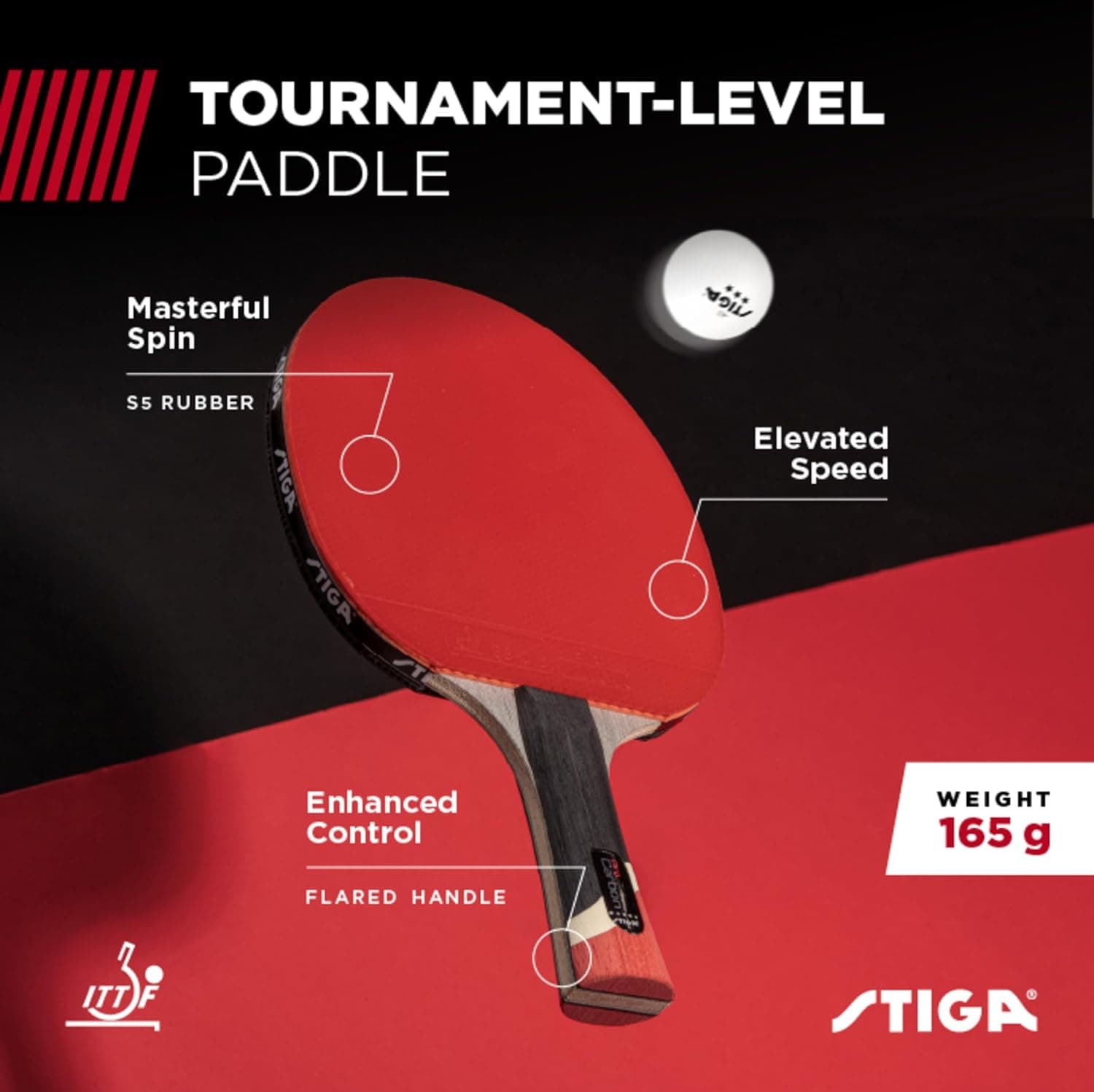 راکت تنیس روی میز STIGA Pro Carbon با فناوری کربن راکت تنیس روی میز STIGA Pro Carbon با فناوری کربن