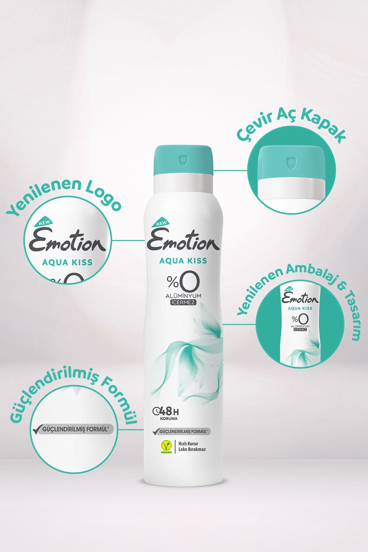 دئودورانت زنانه Emotion بدون آلومینیوم وگان Aqua Kiss 5x150ml دئودورانت زنانه Emotion بدون آلومینیوم وگان Aqua Kiss 5x150ml