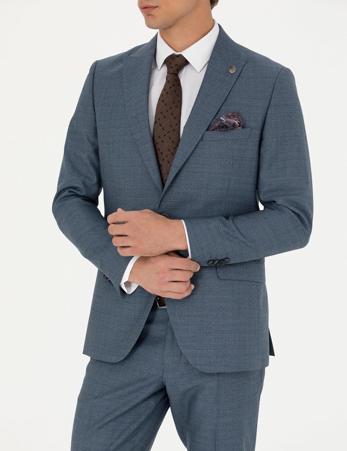 کت و شلوار مردانه Pierre Cardin پشمی آبیتیره اکسترا اسلیمفیت مدل VR032 کت و شلوار مردانه Pierre Cardin پشمی آبیتیره اکسترا اسلیمفیت مدل VR032