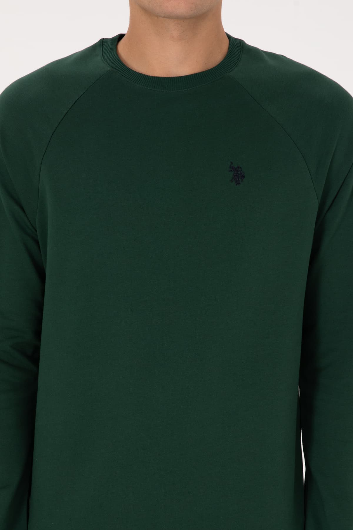 سویشرت مردانه یقه گرد فیت معمولی U.S. Polo Assn. سبز تیره نازک مدل 50313752-VR079 سویشرت مردانه یقه گرد فیت معمولی U.S. Polo Assn. سبز تیره نازک مدل 50313752-VR079