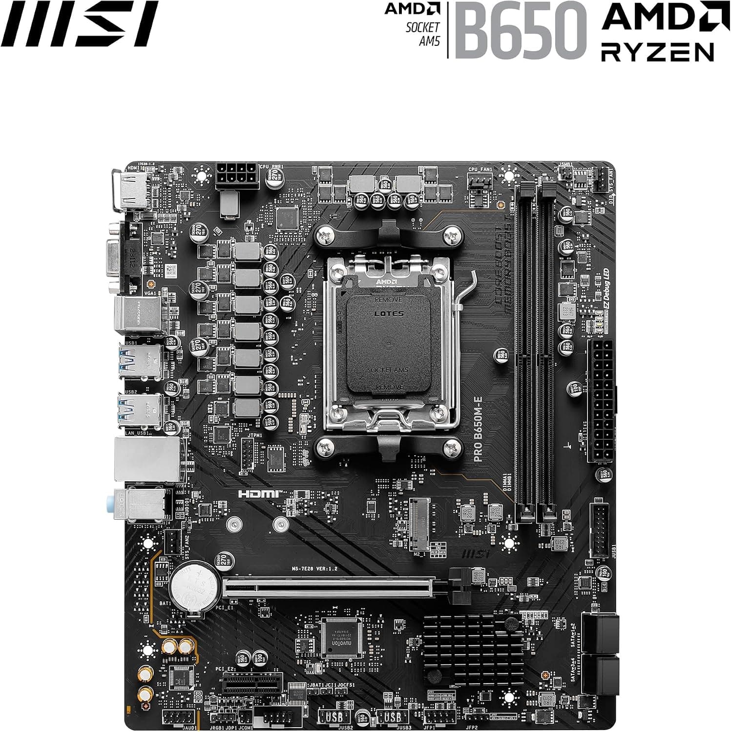 مادربرد MSI MB PRO مدل B650M-E سوکت AM5 DDR5 6800MHZ(OC) mATX مادربرد MSI MB PRO مدل B650M-E سوکت AM5 DDR5 6800MHZ(OC) mATX