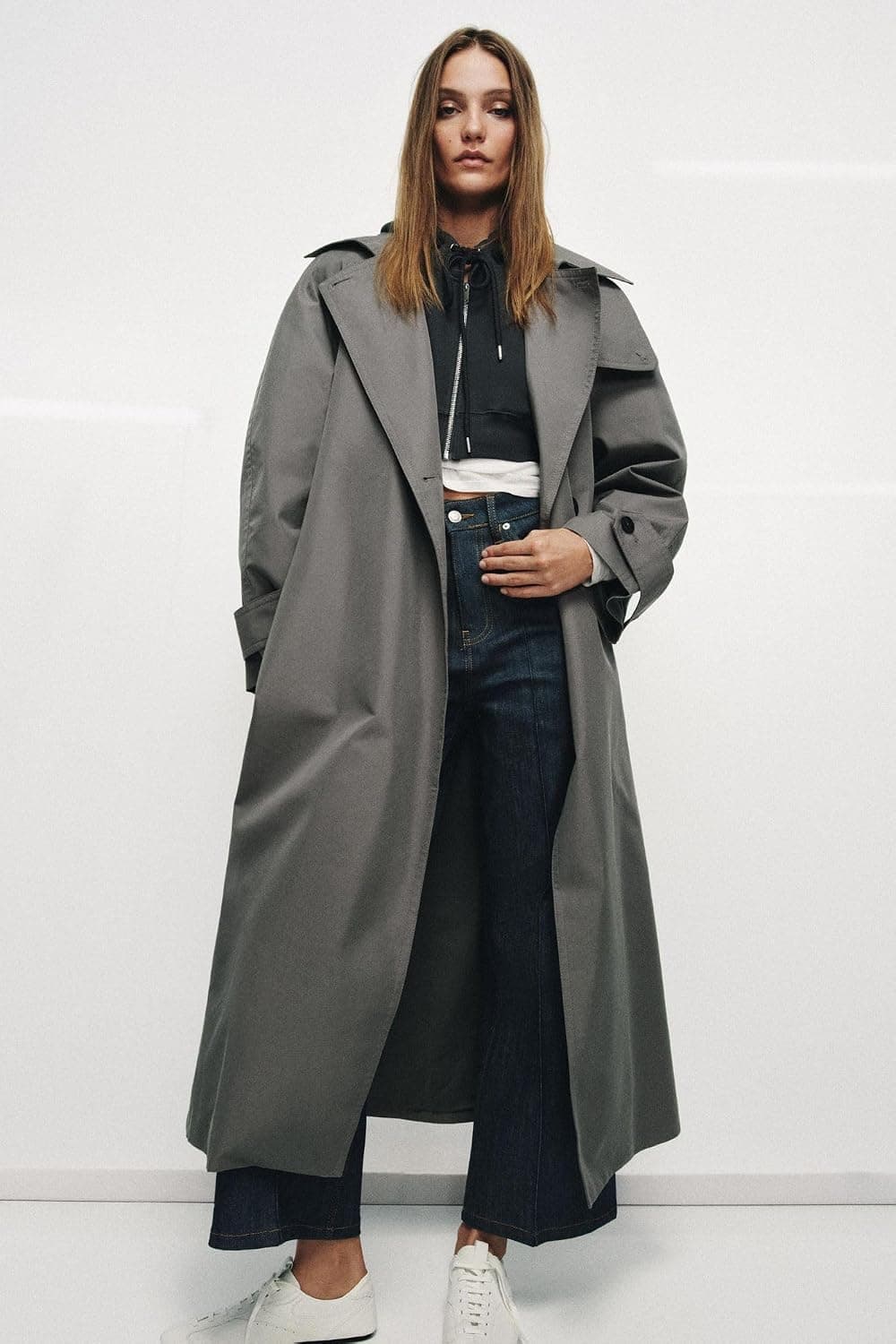 ترنچکت مردانه Zara ZW Collection کمربندی اورسایز ترنچکت مردانه Zara ZW Collection کمربندی اورسایز