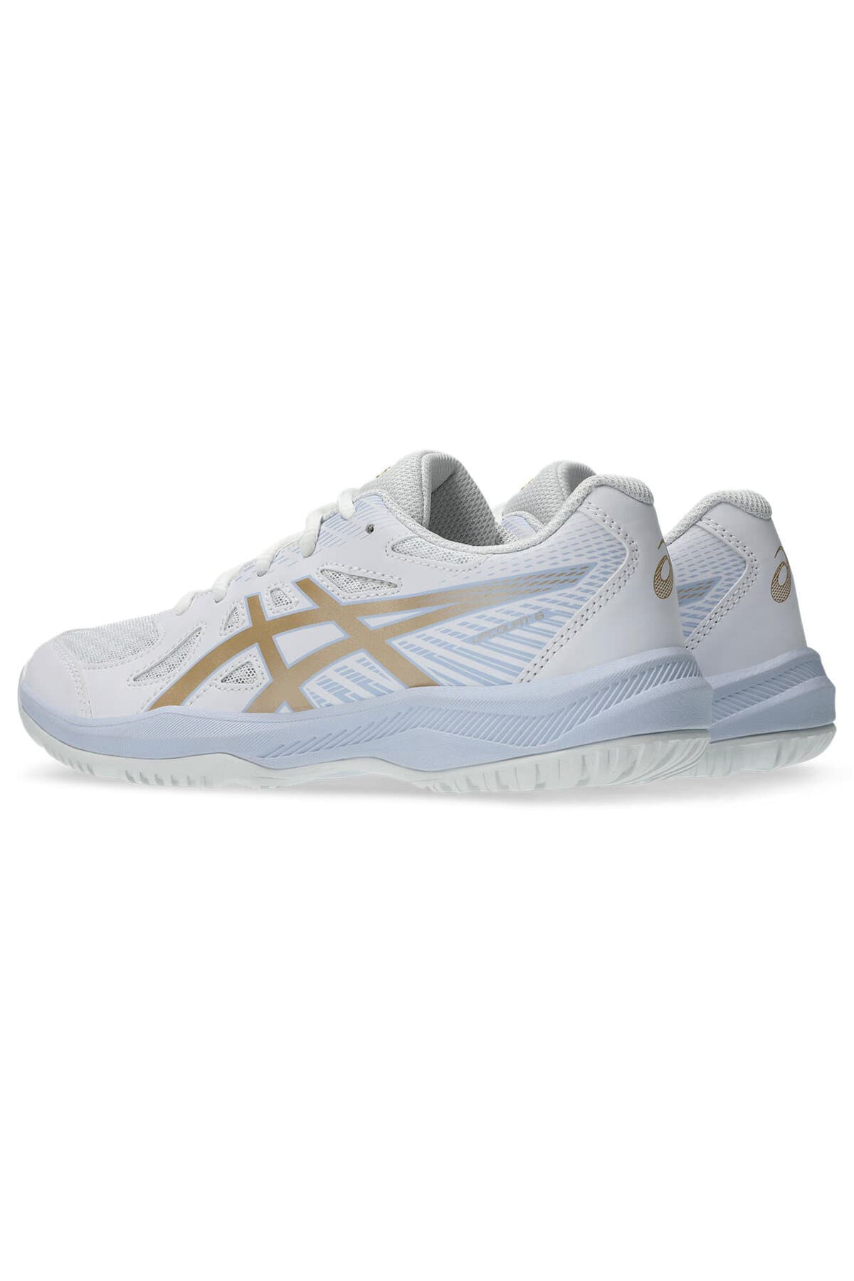 کفش والیبال Asics کرم و نقرهای خالص مدل UPCOURT 6 GS 1074A045-103 کفش والیبال Asics کرم و نقرهای خالص مدل UPCOURT 6 GS 1074A045-103