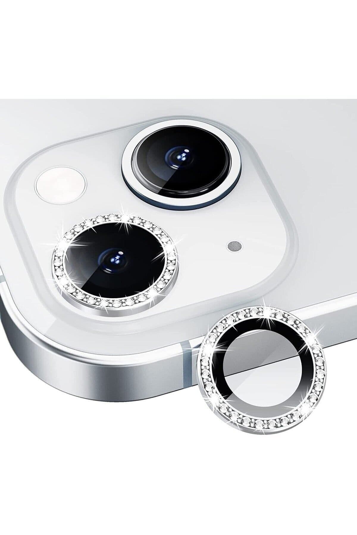 محافظ لنز دوربین سازگار با iPhone 13 / 13 Mini KVK PRİVACY نگیندار نقرهای محافظ لنز دوربین سازگار با iPhone 13 / 13 Mini KVK PRİVACY نگیندار نقرهای