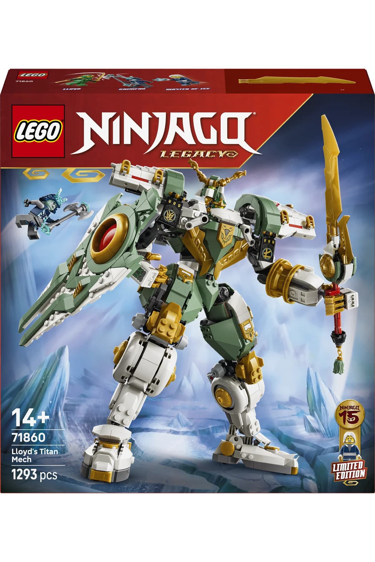 لگو NINJAGO 14+ ربات تایتان Lloyd ویژه پانزدهمین سالگرد مدل 71860 (1293 قطعه) لگو NINJAGO 14+ ربات تایتان Lloyd ویژه پانزدهمین سالگرد مدل 71860 (1293 قطعه)