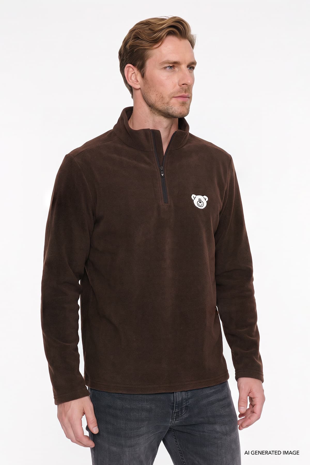 سوئیشرت پلار مردانه AC&Co Altınyıldız Classics قهوهای فیت استاندارد گلدوزیدار ضد کرکی سوئیشرت پلار مردانه AC&Co Altınyıldız Classics قهوهای فیت استاندارد گلدوزیدار ضد کرکی