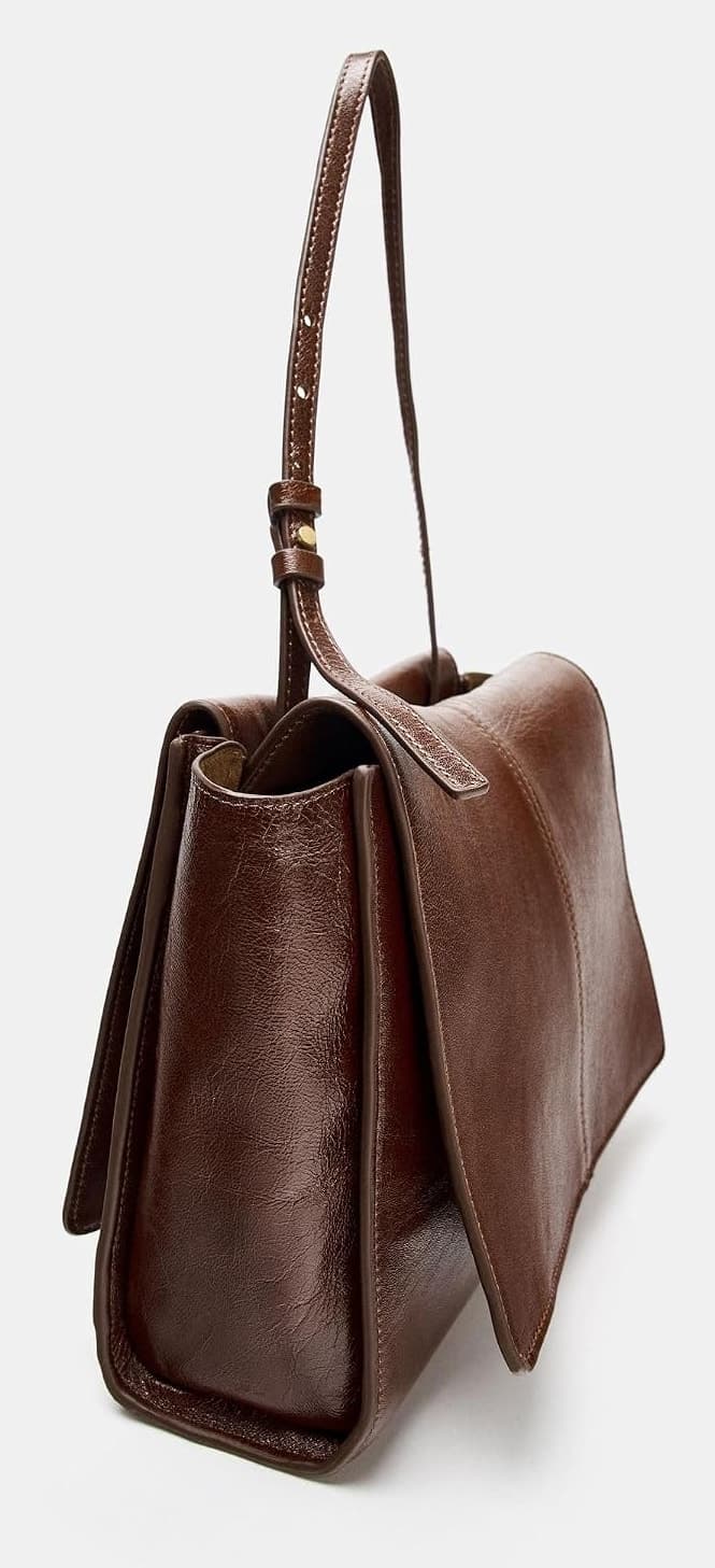کیف توت زنانه Zara چرمی مینی دو جیبه قهوهای مدل Z1 کیف توت زنانه Zara چرمی مینی دو جیبه قهوهای مدل Z1