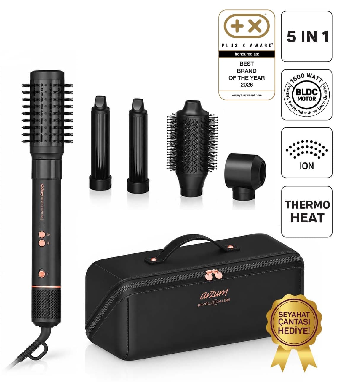 استایلر مو Arzum مدل AR5198 Line موتور BLDC Ionic 1500W 5 نازل آنتراسیتی استایلر مو Arzum مدل AR5198 Line موتور BLDC Ionic 1500W 5 نازل آنتراسیتی