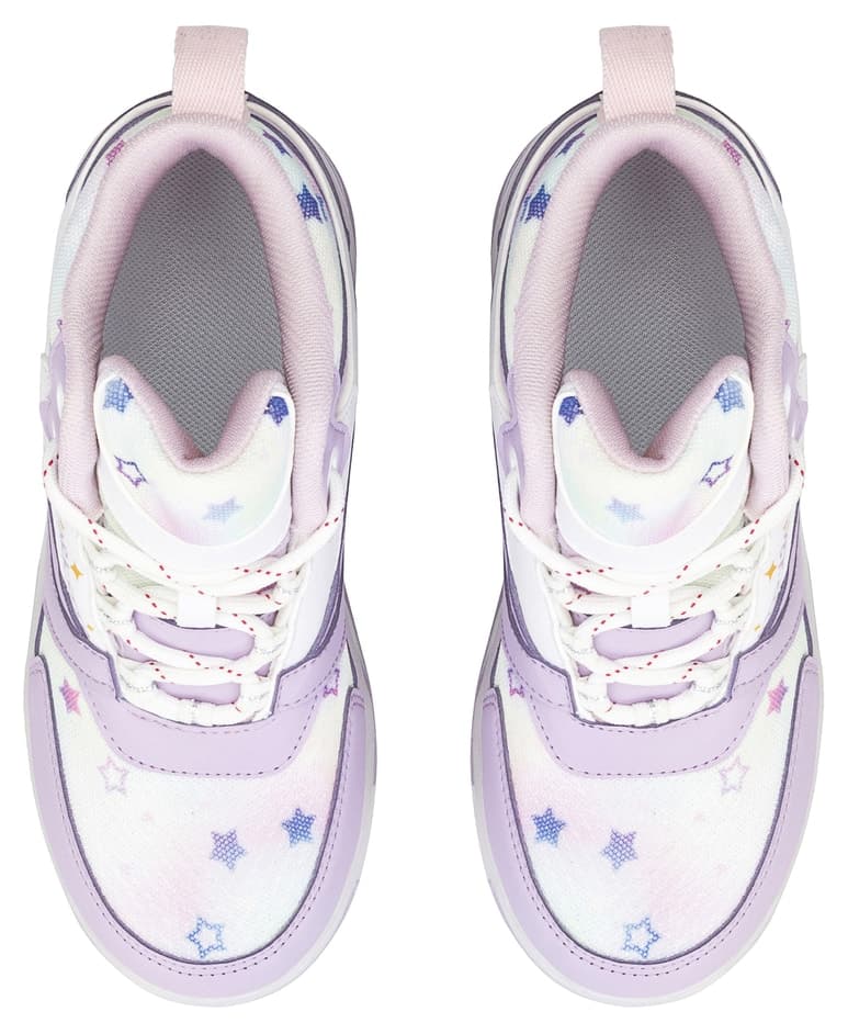 کفش کتانی چرخدار بچگانه Dark Seer سفید و بنفش چراغدار مدل DS Speedy کفش کتانی چرخدار بچگانه Dark Seer سفید و بنفش چراغدار مدل DS Speedy