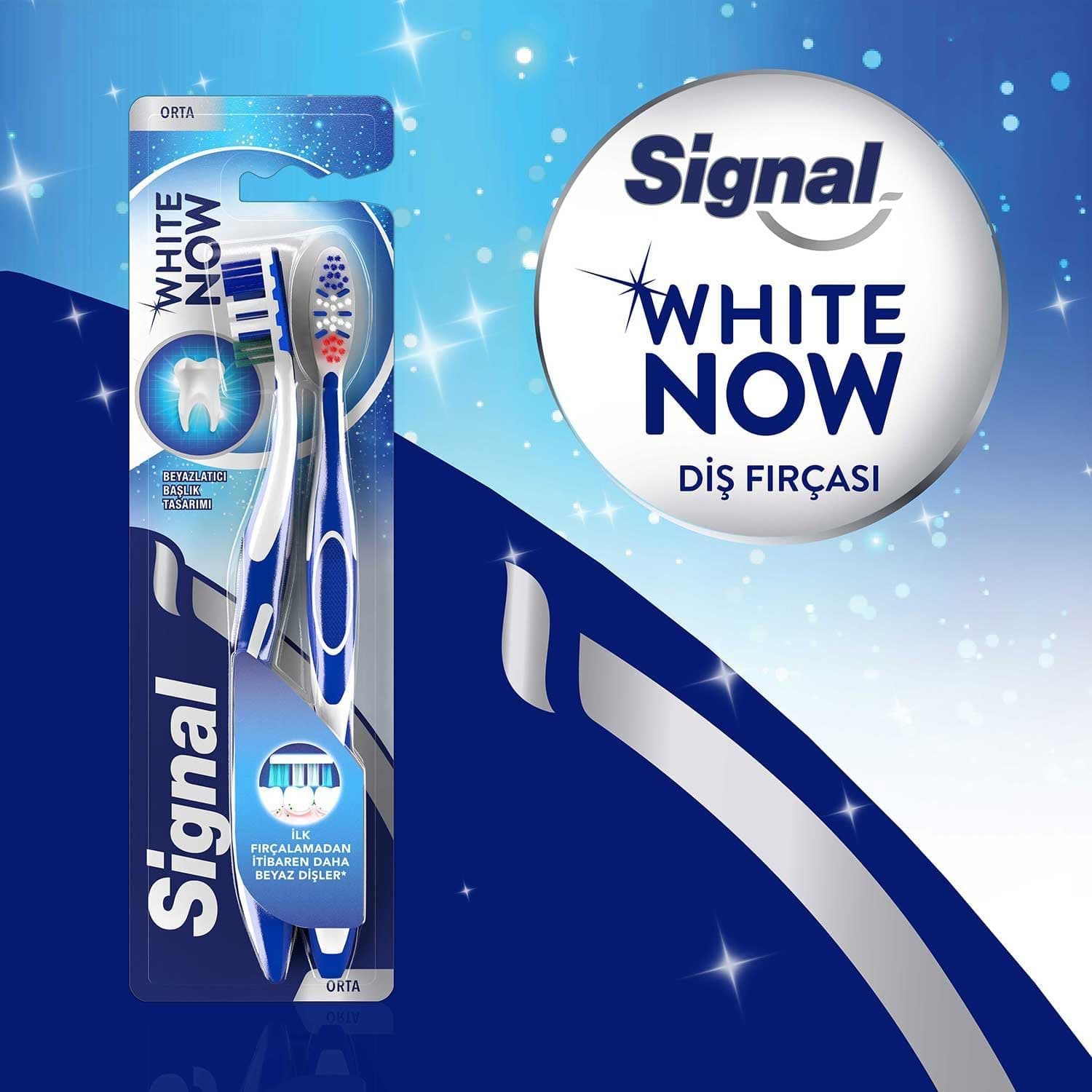 مسواک متوسط Signal White Now مخصوص دندانهای سفید 2 عددی (1+1) مسواک متوسط Signal White Now مخصوص دندانهای سفید 2 عددی (1+1)