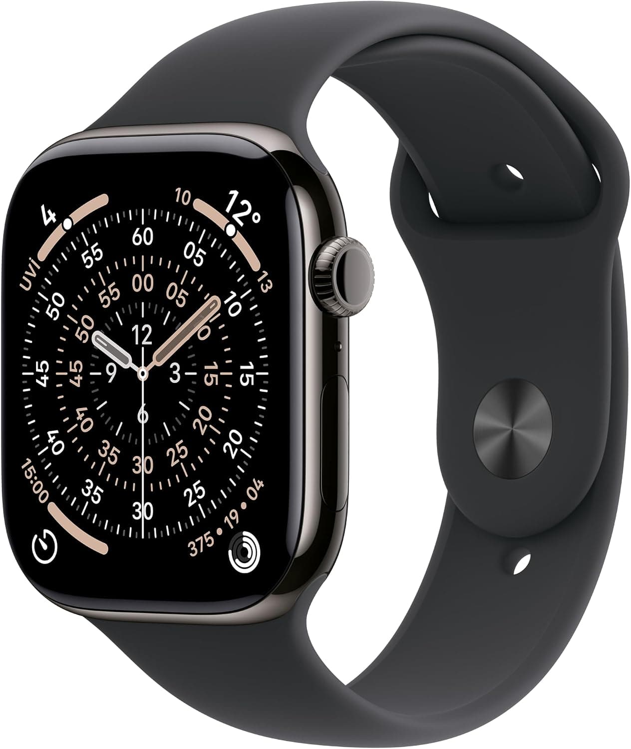 ساعت هوشمند Apple Watch Series 11 GPS + Cellular با قاب تیتانیومی اردوازی 42 mm و بند ورزشی مشکی S/M ساعت هوشمند Apple Watch Series 11 GPS + Cellular با قاب تیتانیومی اردوازی 42 mm و بند ورزشی مشکی S/M