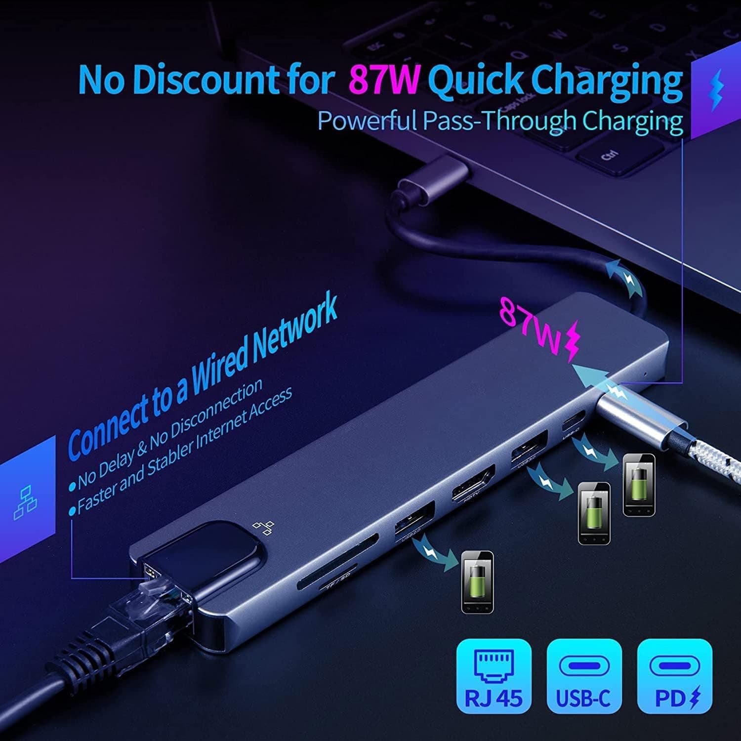 هاب USB C OTCPP 8 در 1 HDMI 4K 60Hz PD 100W هاب USB C OTCPP 8 در 1 HDMI 4K 60Hz PD 100W