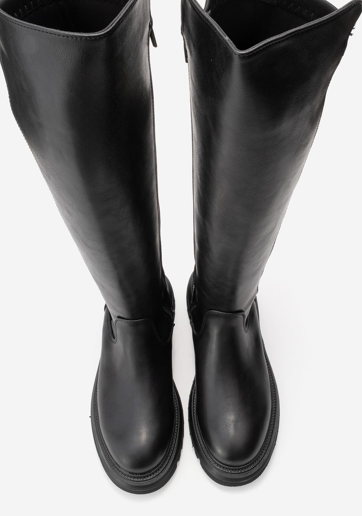 چکمه زنانه luvishoes مشکی استرچ با جزئیات مدل SHADOW چکمه زنانه luvishoes مشکی استرچ با جزئیات مدل SHADOW