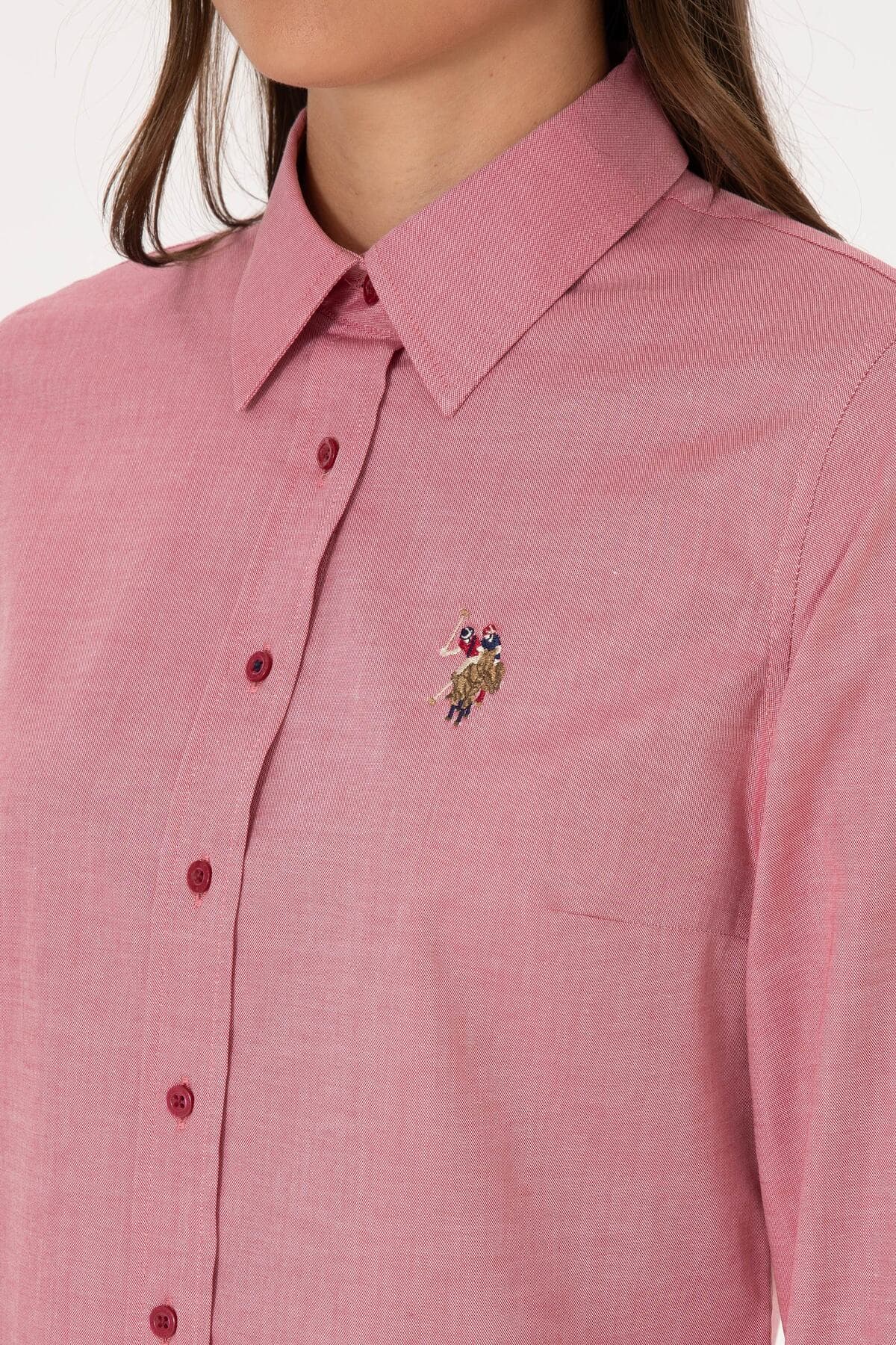 پیراهن زنانه U.S. Polo Assn. تمشکی تیره آستین بلند Basic مدل 50308038-VR104 پیراهن زنانه U.S. Polo Assn. تمشکی تیره آستین بلند Basic مدل 50308038-VR104