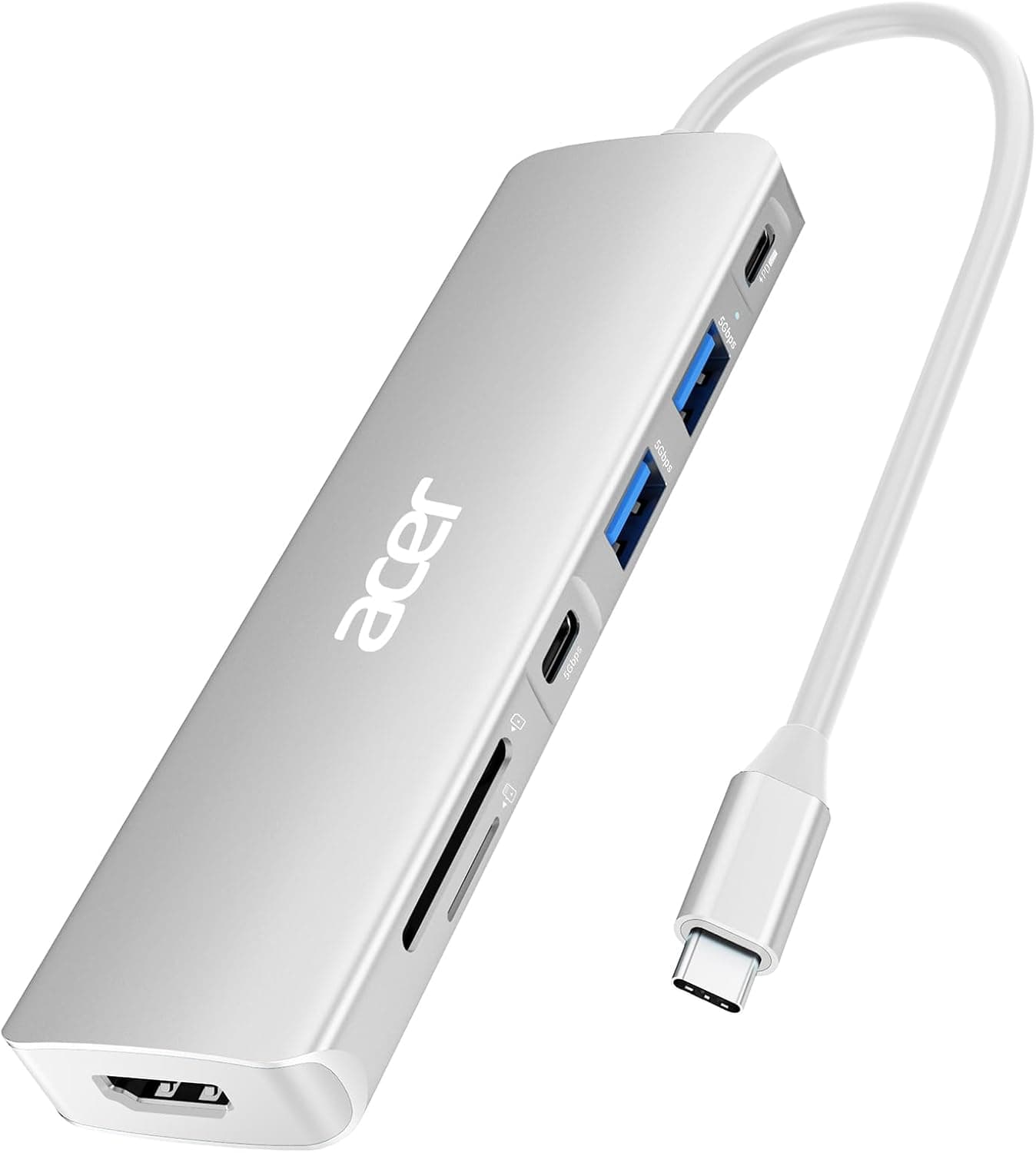 هاب USB-C هفتکاره Acer با خروجی 4K HDMI و کارتخوان SD هاب USB-C هفتکاره Acer با خروجی 4K HDMI و کارتخوان SD
